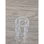 Vintage Clear Art Glass Bud Vase Applied Polka Dots 7 Inch