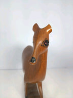 Hand Carved Wood Deer Book Ends – Rustic Wildlife Decorative Accents