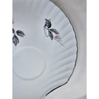 Vintage Porcelain Snack Plate Hand Painted Cherry Blossom Floral 8 Inch