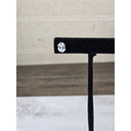 Vintage Oval Clear Rhinestone Stud Earrings Silver Tone Posts