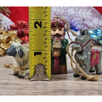 Nativity Ornaments Wiseman Horse Sheep Hand Painted Set of 3