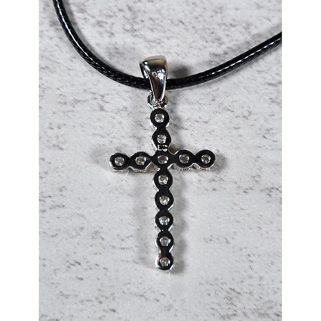 Vintage Sterling Silver Cross Pendant Necklace Faith Jewelry