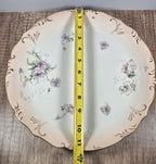 11″ Austria Floral Plate Platter Vintage Porcelain Hand-Painted Gold Trim Rustic