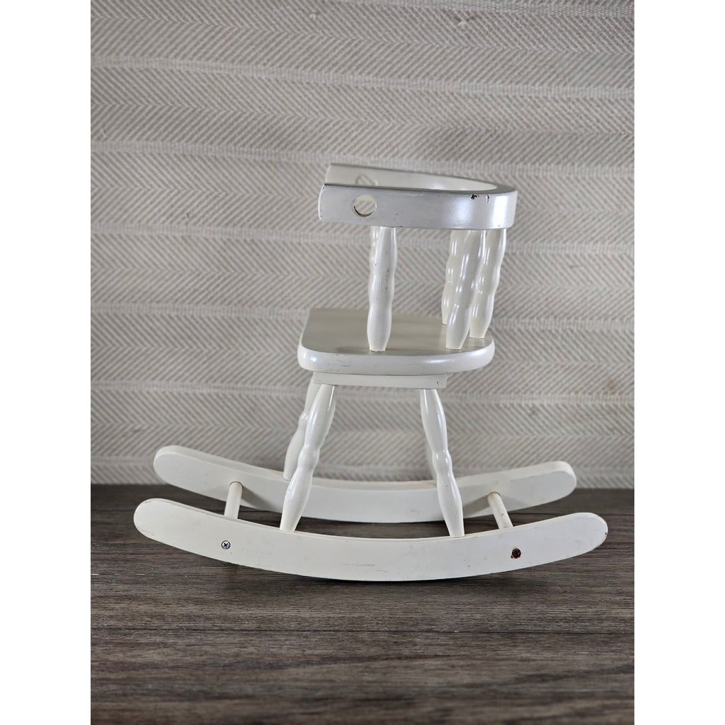 Vintage Wooden Doll Rocking Chair White 16" Cottage Style 80s 90s