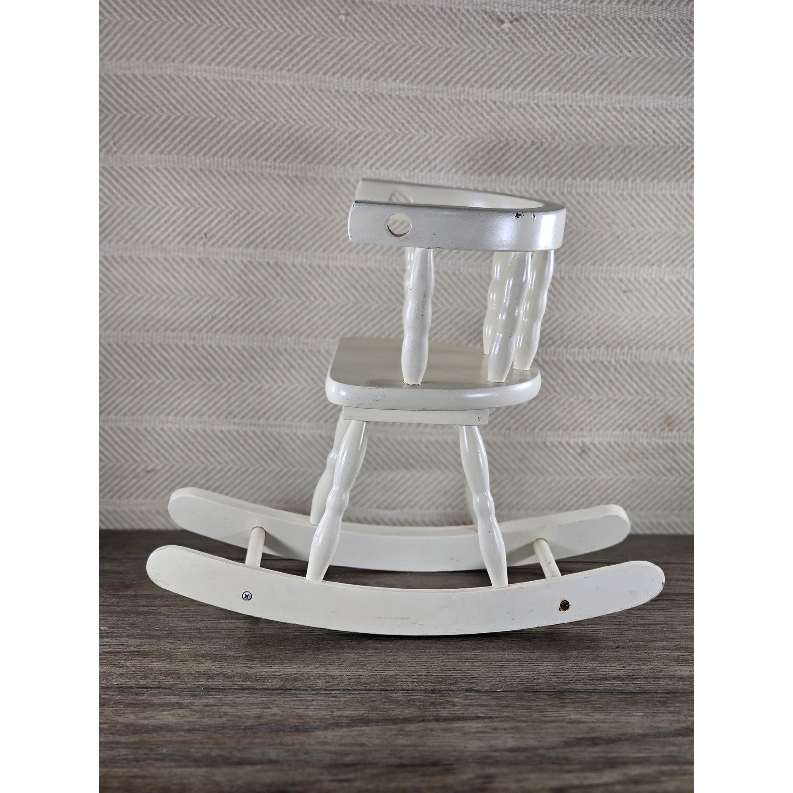 Vintage Wooden Doll Rocking Chair White 16" Cottage Style 80s 90s