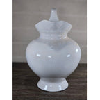 Vintage White Crackle Glaze Vase 12.5in Farmhouse Display
