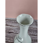 Vintage 25th Anniversary Porcelain Bud Vase with Silver Trim Floral Design
