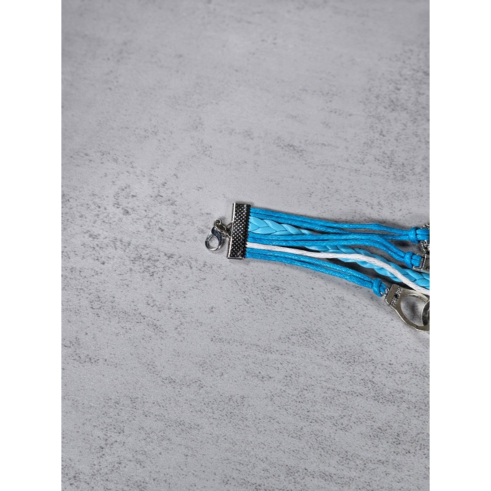 Blue Crown Love Child Bracelet Handcuff Charm Multi Strand