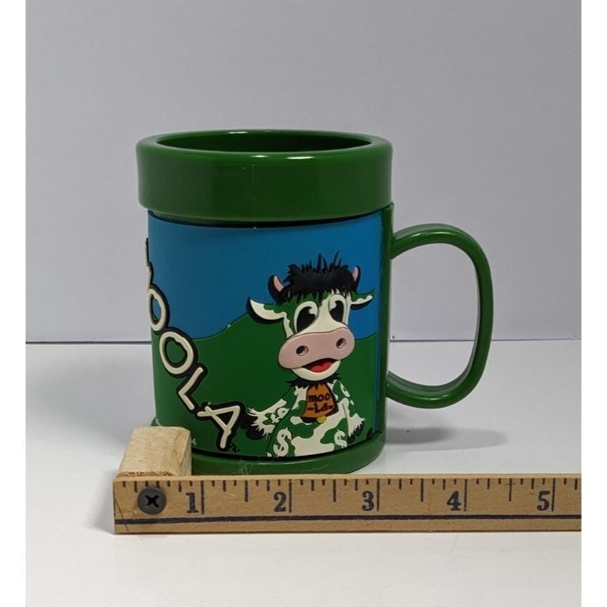 Vintage Moola Drive Thru ATM Mug Green 3D Barn Moo-La Cow