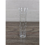 Vintage Clear Art Glass Bud Vase Applied Polka Dots 7 Inch