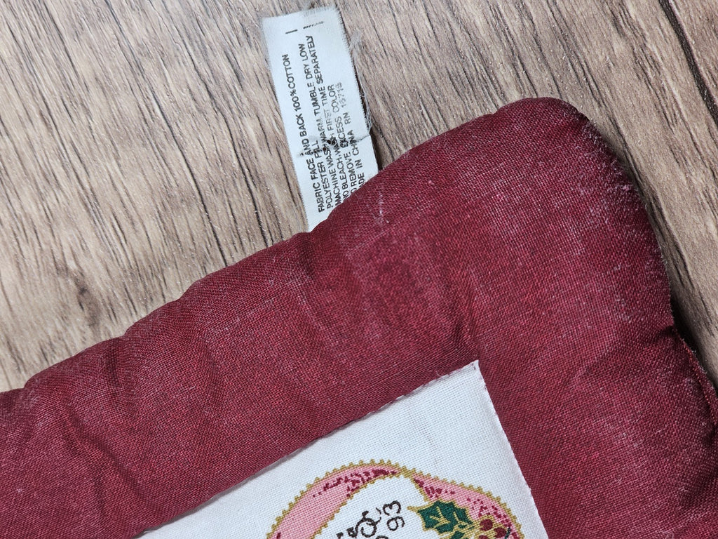 Handmade Quilted Bear Stocking Hanging Christmas Ornament