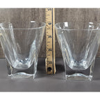 Vintage Lead Crystal Whiskey Glasses Set of 4 Square Base