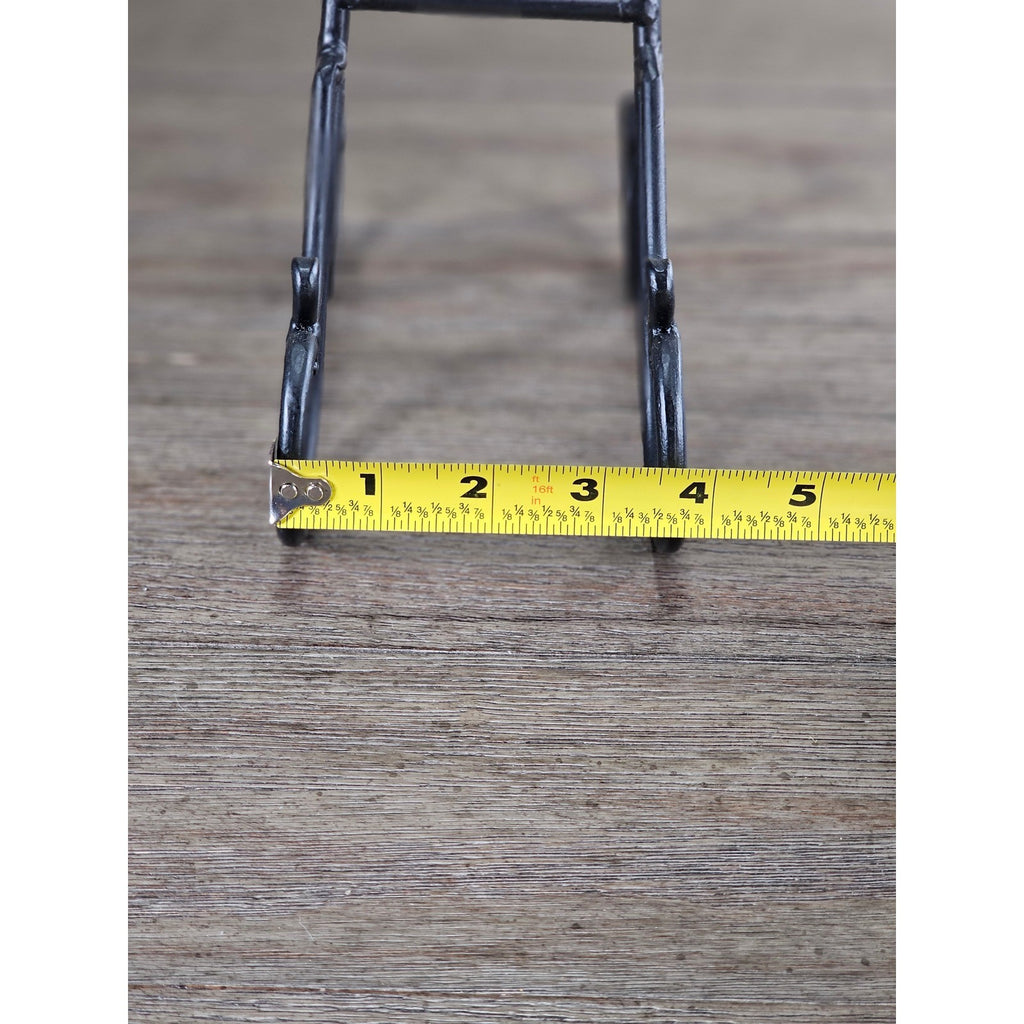 Vintage Iron Plate Stand | Black Metal Display Easel | Rustic Plate Holder