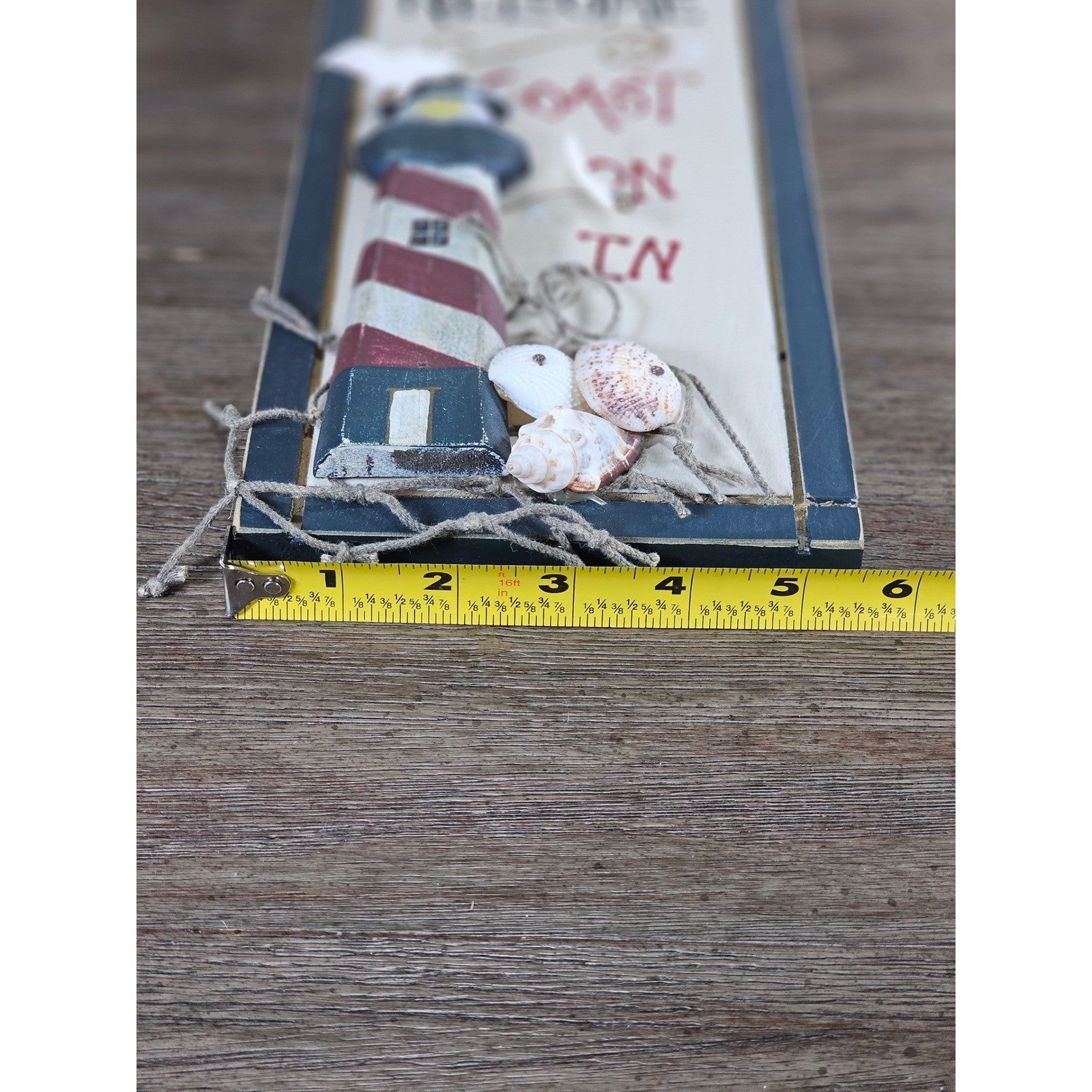 Vintage Coastal Welcome Sign Lighthouse Wall Decor Nautical Beach Cottage