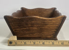 VTG 1970s Solid Wood Bread Warming Basket