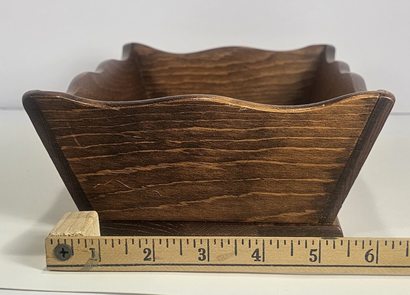 VTG 1970s Solid Wood Bread Warming Basket