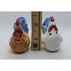 Vintage Rooster Salt Pepper Shakers Ceramic Farmhouse Set