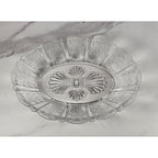 Vintage Clear Glass Sunflower Pattern Oblong Serving Bowl 9"