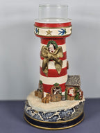 VTG Danbury Mint “Night Before Christmas” Lighthouse Candle Holder Nautical