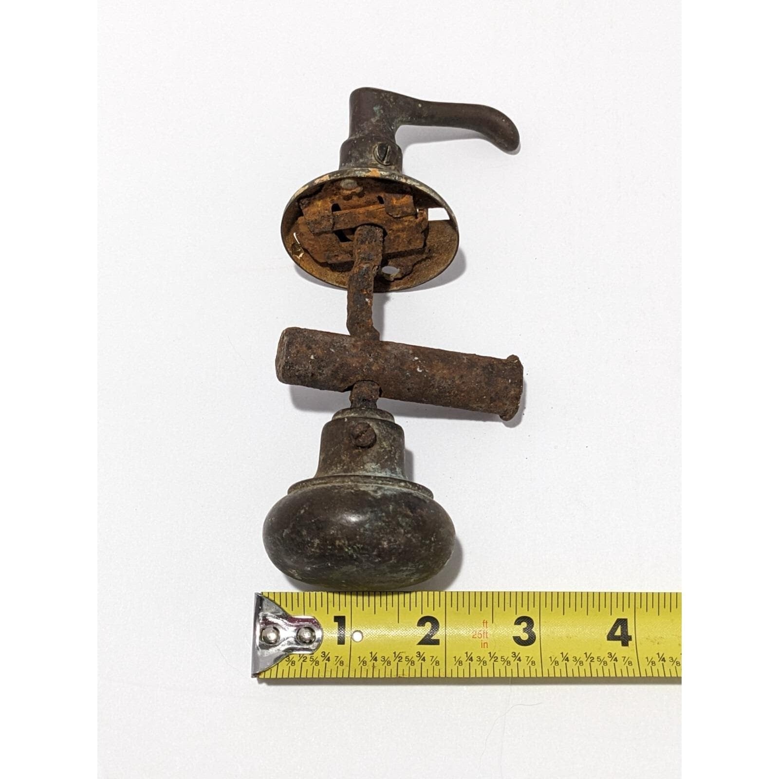 Antique Bronze Door Knob Latch Set 19th Century Hardware