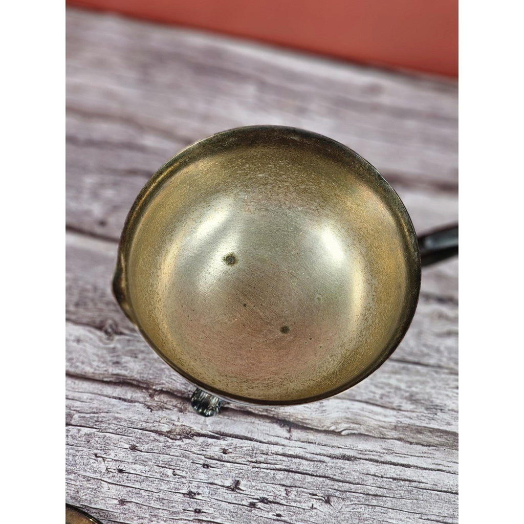 Vintage Silver Plated Creamer with Lid Footed Antique Tableware