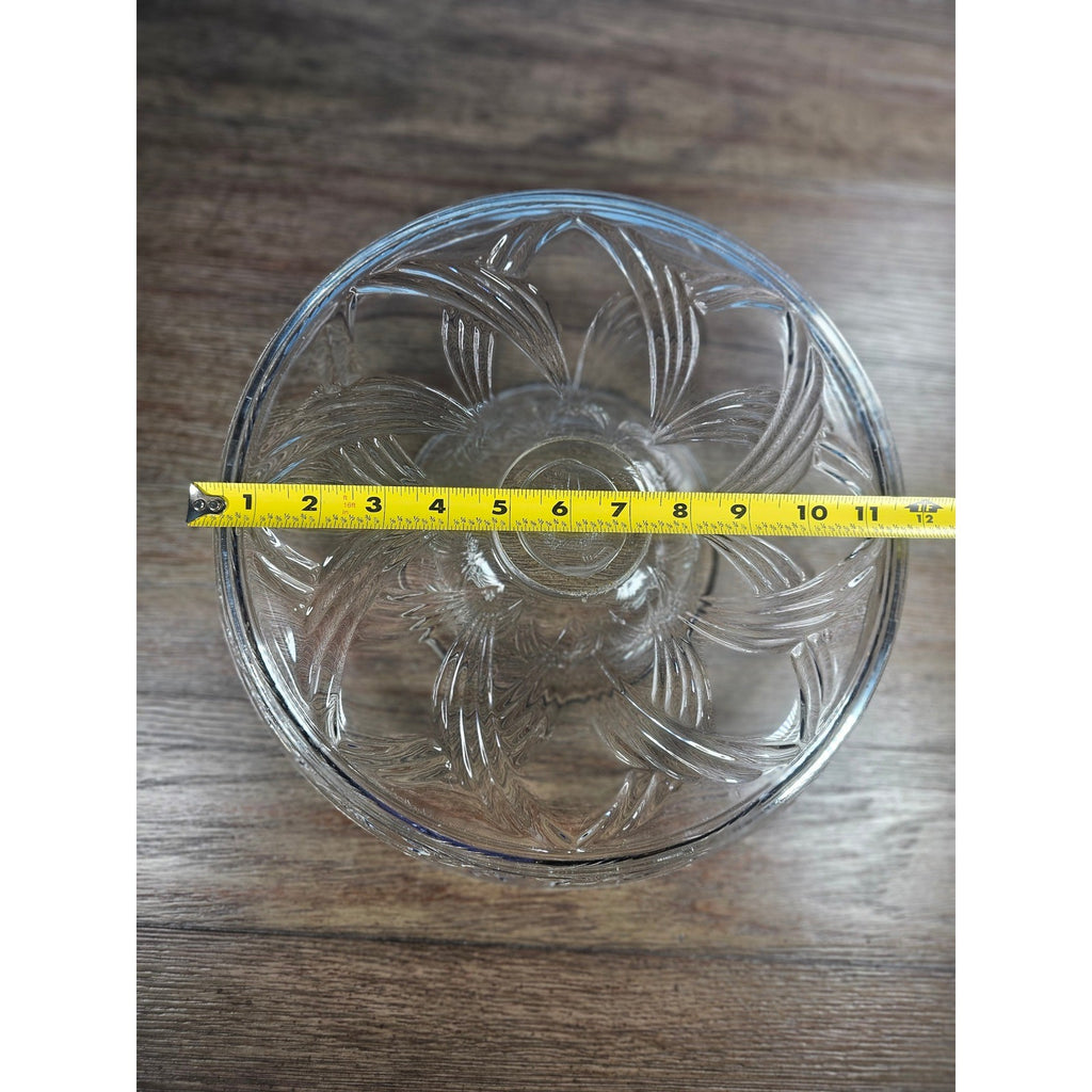 Vintage Pressed Glass Reversible Food Display Stand with Dip Bowl 11"