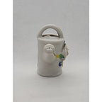 Miniature Vintage Porcelain Watering Can Figurine Roses Gold Trim Japan 2″