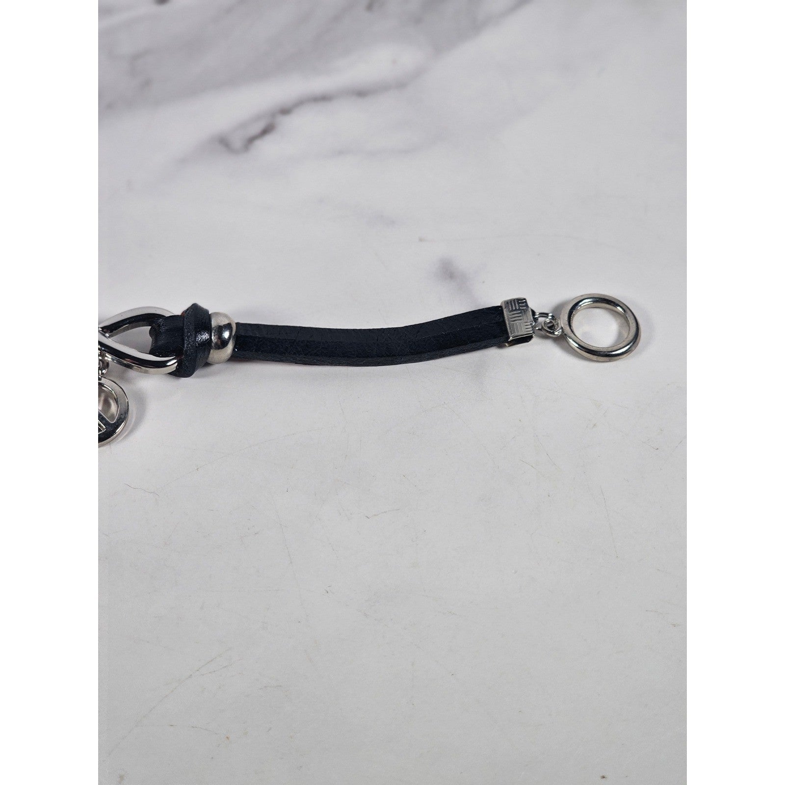 Vintage Petite Leather Peace Sign Bracelet Silver Tone Boho Jewelry