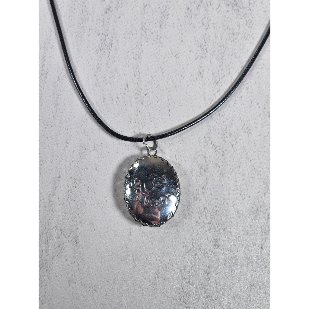 Vintage Hindu Deity Pendant Necklace Oval Religious Charm