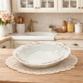 Vintage Lido Oval Serving Bowl W.S. George Floral Rim 9 1/4" x 7"