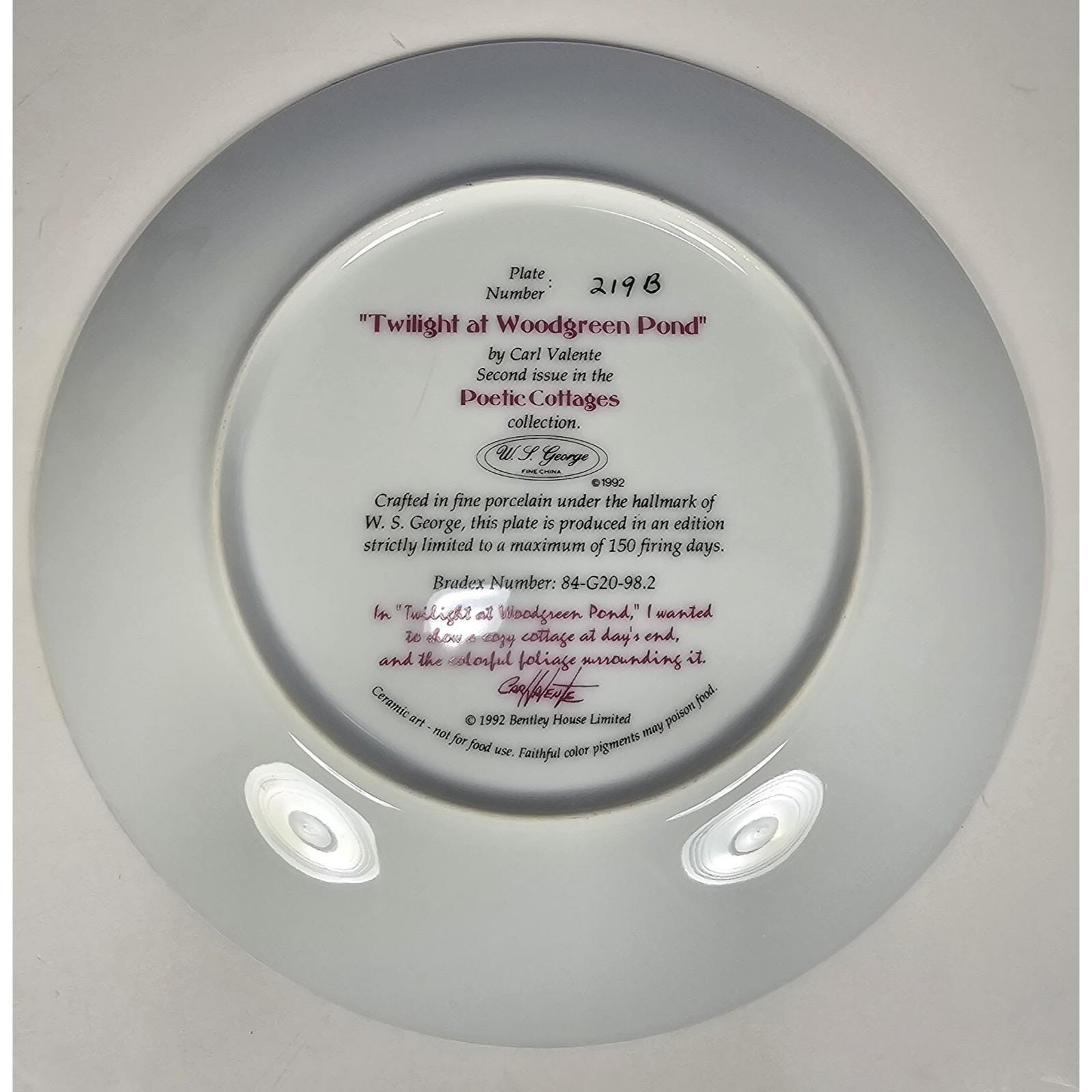 Carl Valente Twilight at Woodgreen Pond Plate W S George Cottage