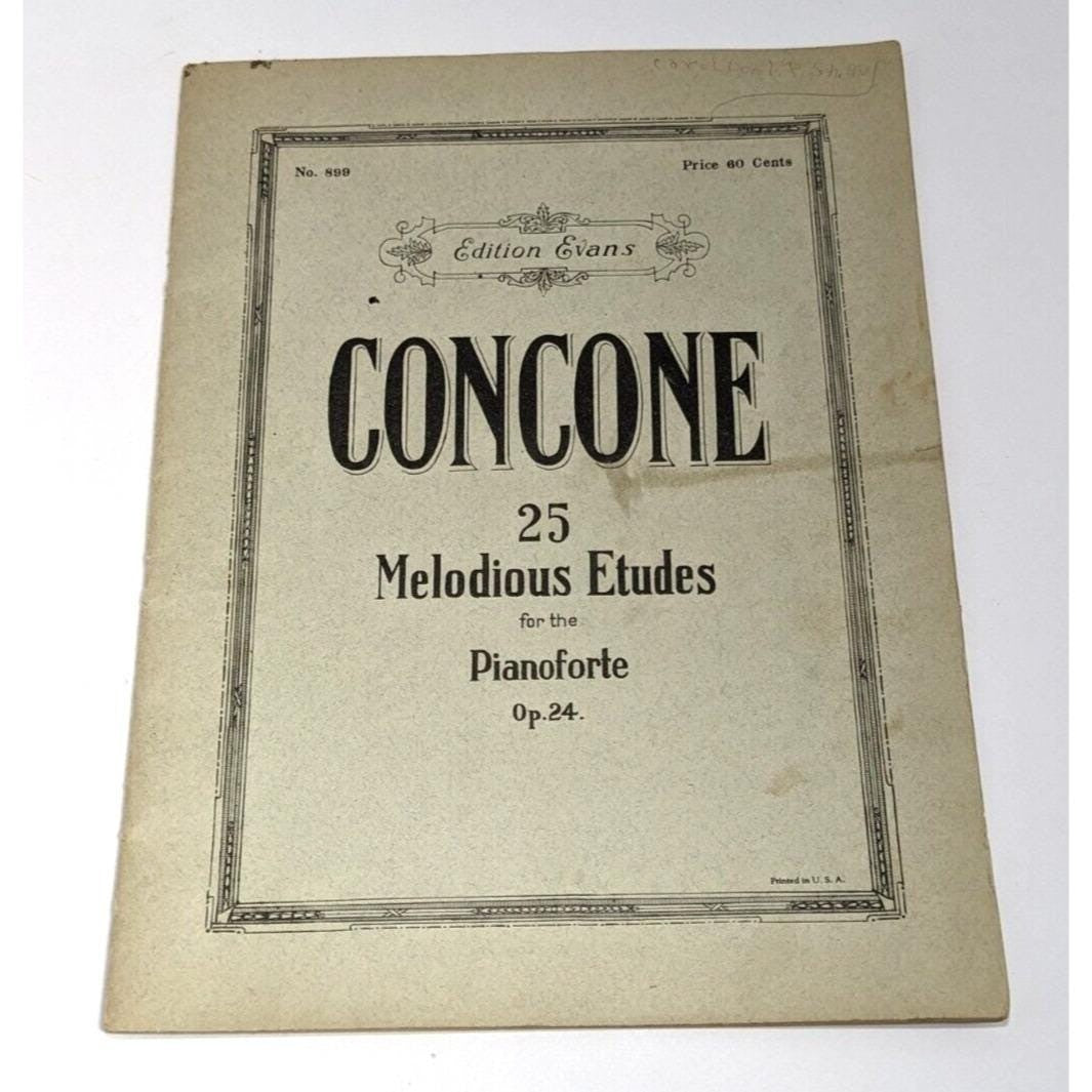 Concone 25 Melodious Etudes Op 24 Piano Book Evans Edition