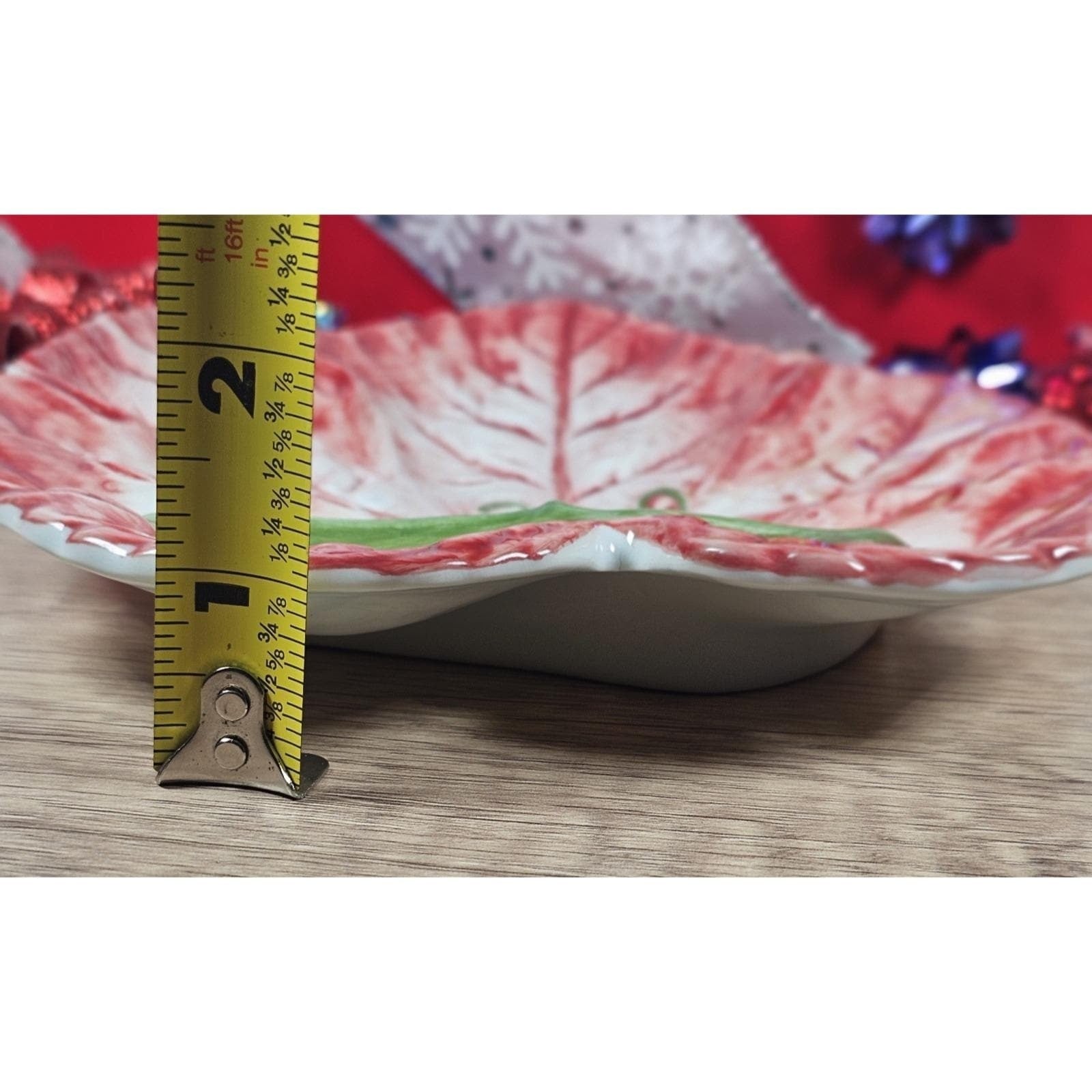 Vintage Maple Leaf Dish 7" Ceramic Fall Decor Trinket Tray