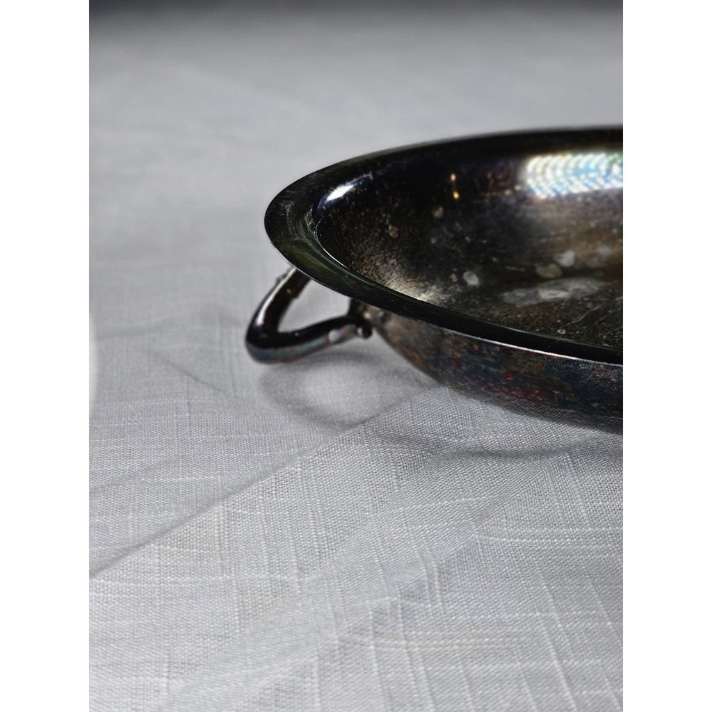 Vintage Silver Plate Oval Serving Dish 10" With Handles
