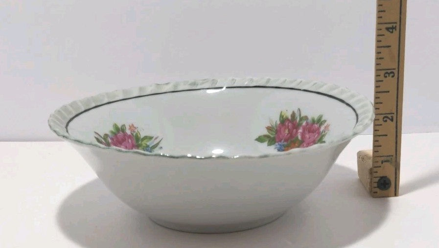 Vintage Yamatsu Japan Bowl Flowers 7″ Diameter