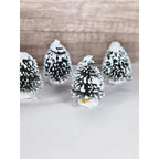 Mini Snow Covered Christmas Village Trees Set of 8 Winter Holiday Decor
