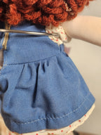 Vintage Russ Berrie "Amber" 1980s Cloth Doll With Original Hang Tag & Stand Polk