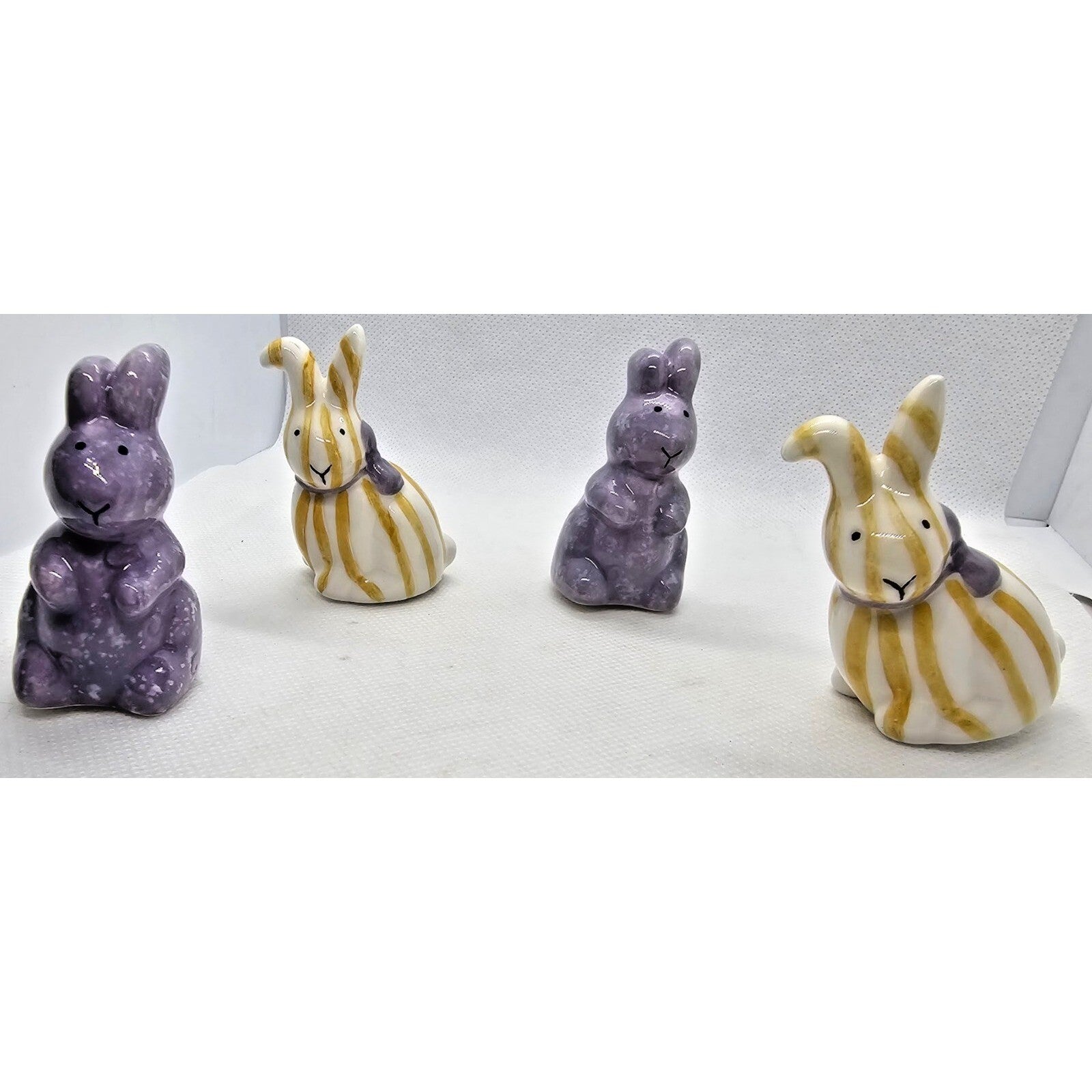 Vintage Debbie Mumm Bunny Salt & Pepper Shakers Set of 4 Easter Decor