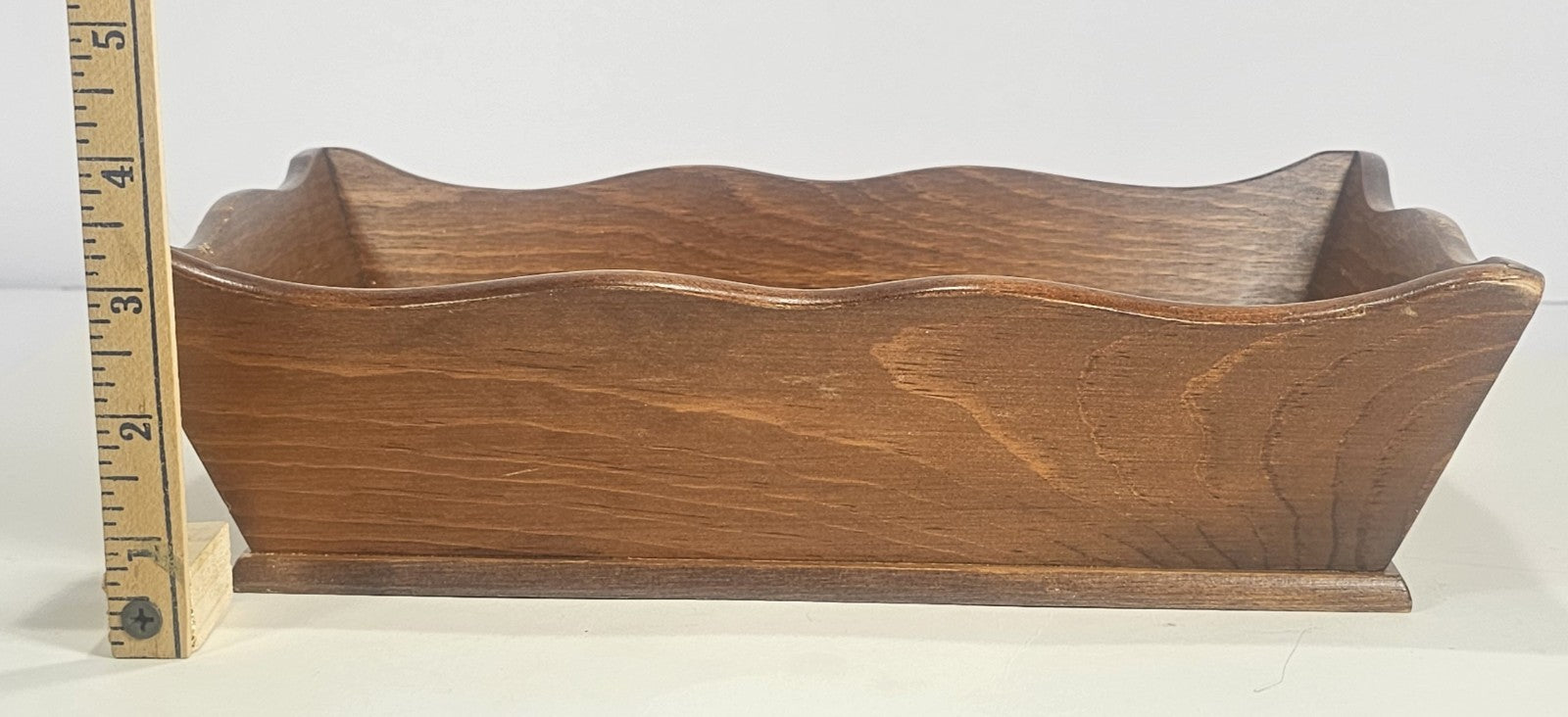 VTG 1970s Solid Wood Bread Warming Basket