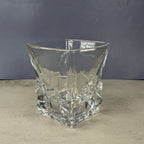 Vintage Heavy Glass Rocks Glasses Set of 4 Ice Cube Base Tumblers