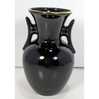 Art of Chokin Dolphin Mini Vase Black Gold Japan 5" Vintage