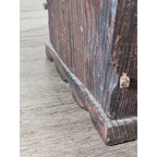 Hand-Carved Rustic Wood Box with Iron Nails | Primitive Farmhouse Decor