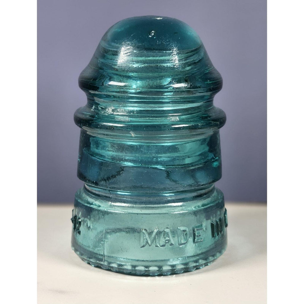 Vintage Hemingray No 12 Glass Insulator Aqua Utility Glass
