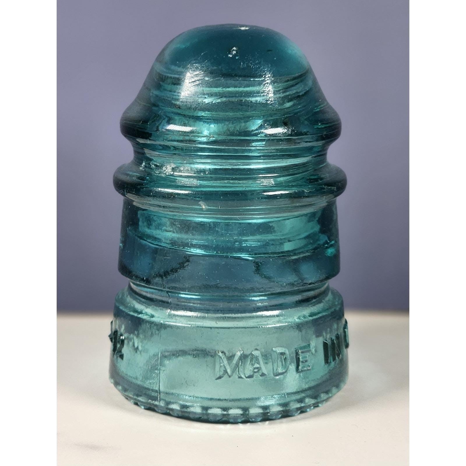 Vintage Hemingray No 12 Glass Insulator Aqua Utility Glass
