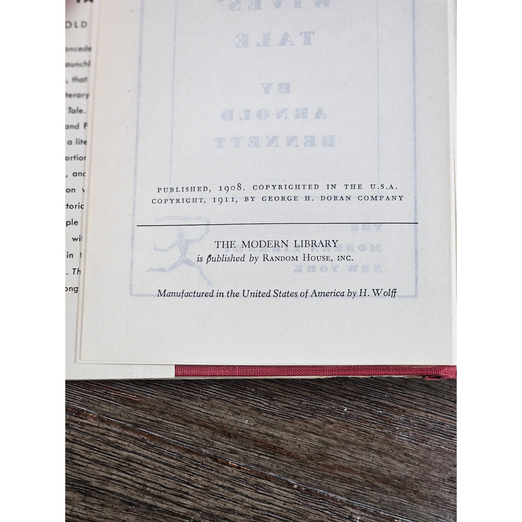 The Old Wives' Tale Arnold Bennett Modern Library Hardcover