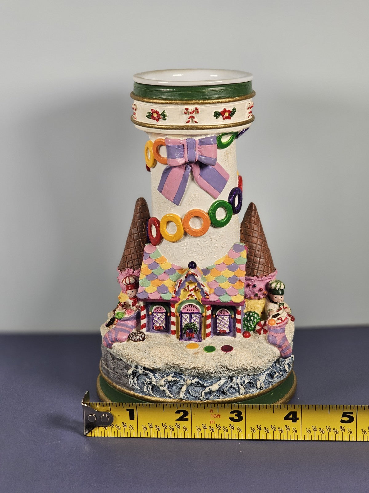 Danbury Lighthouses of Christmas "Candyland" Collin  Candlestick