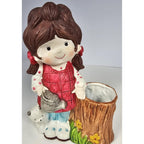 Gentle Treasures Girl Cat Figurine Ceramic Vintage 7x5