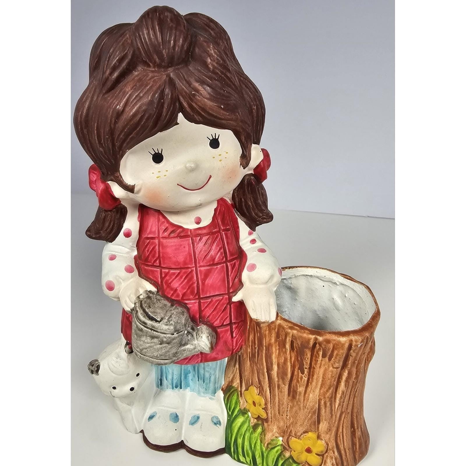 Gentle Treasures Girl Cat Figurine Ceramic Vintage 7x5