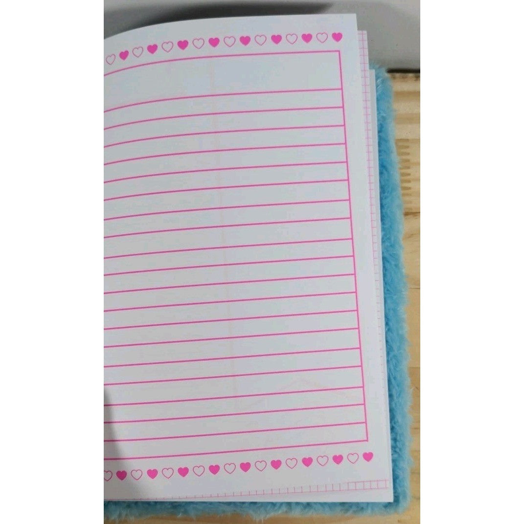 Blue Fuzzy Llama Journal – Plush Notebook – 80 Pages – Kids Cute Stationery