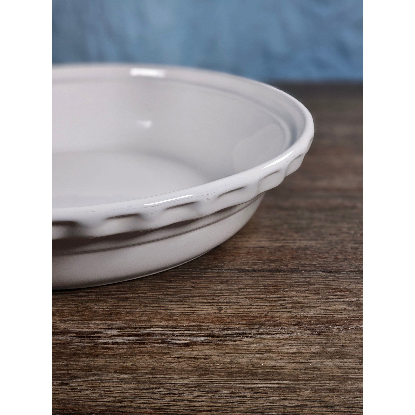 Vintage Chantal White Ceramic Pie Plate 11 Inch Fluted Rim Oven Safe